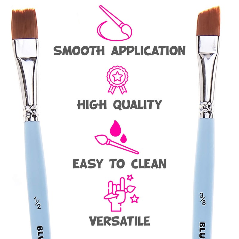 Blue Squid Watercolor Paint Brushes Set of 12 - Professional Artist Brush Set with Soft Synthetic Nylon Bristles - Art Brushes Ideal for Watercolor, Acrylic, Face & Body Painting for Kids to Adults - Image 5
